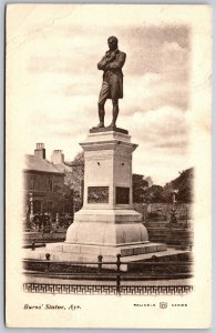 Vtg Robert Burns Statue Square Ayr Scotland Monument UK 1904 View Old Postcard