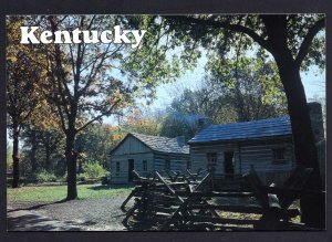Kentucky Yesteryear Log Cabin and Log Barn with Rail Fence - Cont'l