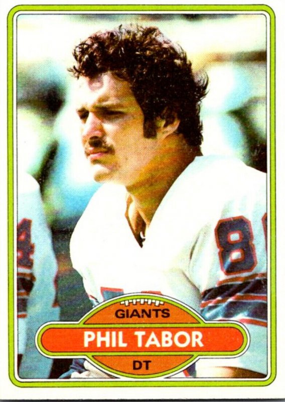 1980 Topps Football Card Phil Tabor DT New York Giants sun0069