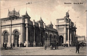 Belgium Brussels Bruxelles Gare du Midi Vintage Postcard C083