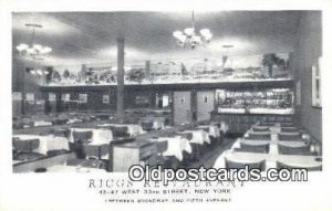 Riggs Restaurant, New York City, NYC USA Unused 