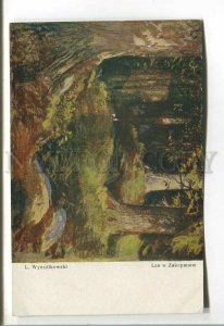 485208 POLAND L. Wyczolkowski forest in Zakopane Vintage postcard