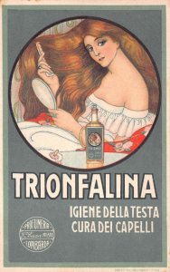 TRIUMPHAL HEAD HYGEINE HAIR CARE PERFUME ITALY WOMAN ADVERTISING POSTCARD