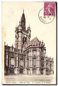 Old Postcard Douai Hotel De Ville The Chapele And The Belfry