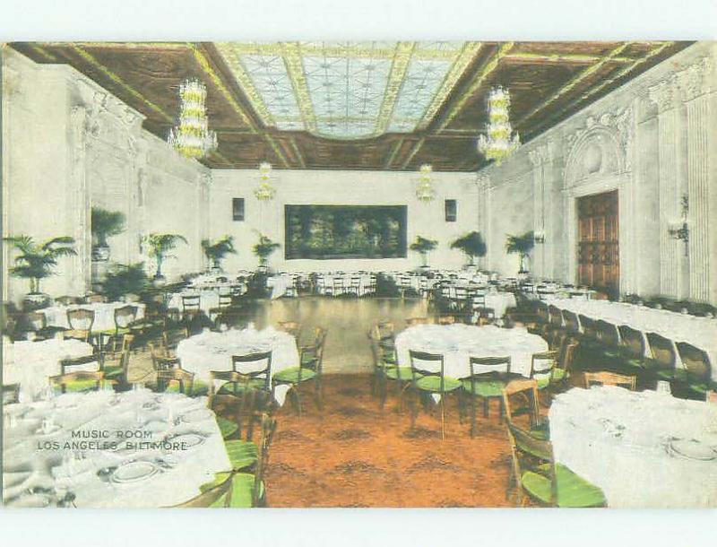 Unused Divided Back MUSIC ROOM RESTAURANT Los Angeles California CA hr9376