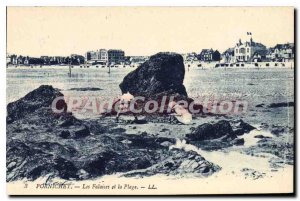 Old Postcard Pornichet Cliffs And Beach