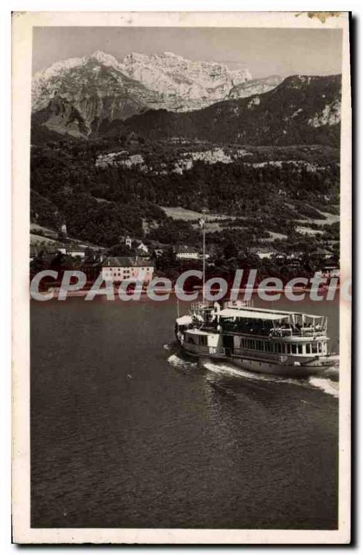 Old Postcard Lake Annecy Talloires Tournette