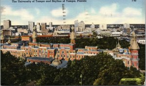postcard FL - The University of Tampa and Skyline of Tampa