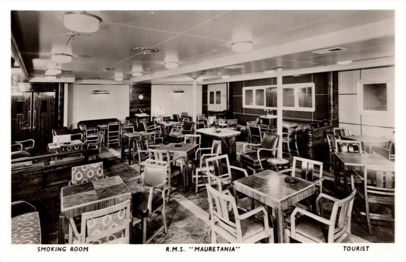 R.M.S. Mauretania   Smoking Room , Tourist   RPC