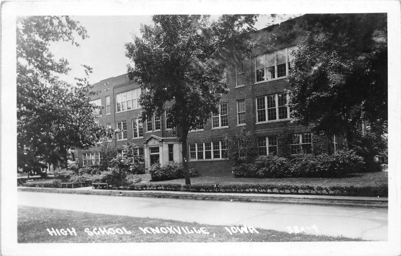 Knoxville Iowa~High School Building Across Street~1951 RPPC