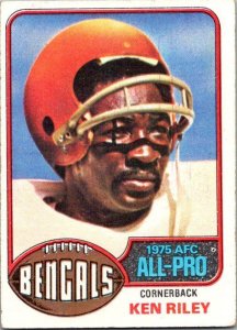 1976 Topps Football Card Ken Riley Cincinnati Bengals sk4264