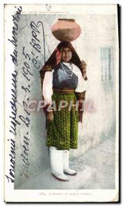 Old Postcard Indians of Isleta Pueblo woman