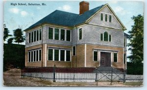SABATTUS, Maine ME ~ HIGH SCHOOL 1917 Androscoggin County  Postcard
