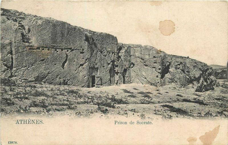 Greece Athene Socrate dungeon - Prison de Socrate Athenes 1910s postcard