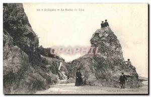 Postcard Old St Nazaire rock lion