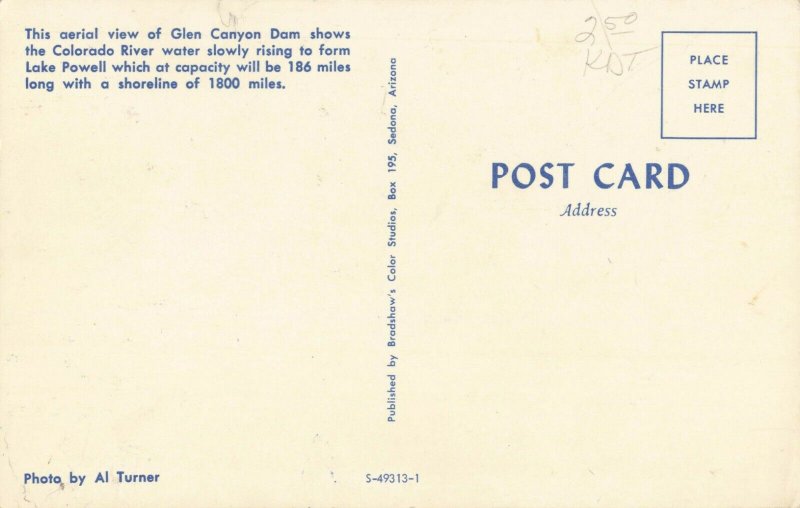 Postcard Glen Canyon Dam Arizona