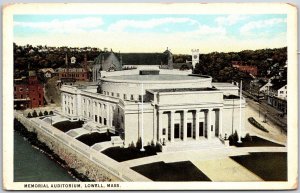 Lowell Massachusetts, Entrance, Memorial Auditorium Building, Vintage Postcard