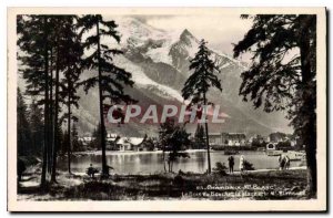 Old Postcard Chamonix Mt Blanc Le Bois du Bouchet the place and Mt Blanc