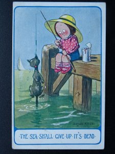 Donald McGill Comic Seaside THE SEA SHALL GIVE UP ITS DEAD c1912 Postcard Kismet