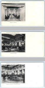 3 Postcards CHICAGO, IL ~ AUDITORIUM & ANNEX Corridor, Fountain Pompeiian c1900s