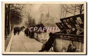 Old Postcard Paris The booksellers of the Quai de la Tournelle Notre Dame