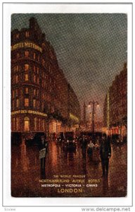 LONDON, England, 1900-1910's; The World Famous, Northumberland Avenue Hotels ...