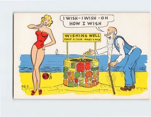 Postcard I Wish, I Wish, Oh How I Wish with Well Humor Comic Art Print