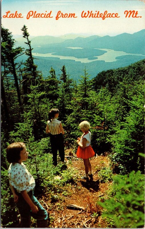 New York Lake Placid Whiteface Mountain Scenic Chrome Cancel WOB Postcard 