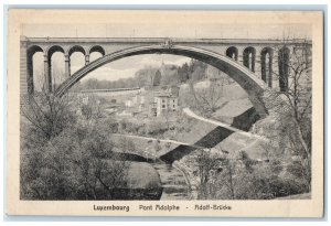 c1930's Adolphe Bridge Deck arch bridge in Luxembourg City Luxembourg Postcard