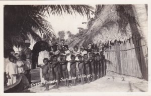 Panama San Blas Village Native Dress Parade Naked Young Boys Real Photo