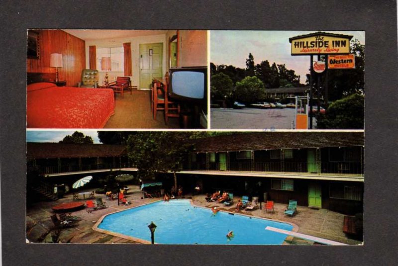 CA Hillside Inn Hotel  Motel Santa Rosa California Postcard Pool Calif