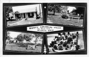 G97/ Huron Ohio RPPC Postcard c1940s 4View Bert's Colonial Villa