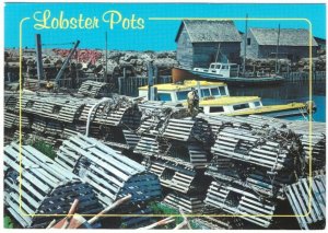 Lobster Boats And Traps, Pots, Near Yarmouth, Nova Scotia, 2001 Chrome Postcard