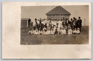 RPPC Edwardian People Church Gathering Children Faces Are Over It Postcard A48