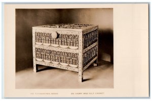 c1910's An Ivory And Gilt Casket Egypt Tutankhamen RPPC Photo Antique Postcard