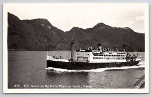 RPPC S.S. Denali on the Inside Passage Route Alaska Real Photo Postcard J22