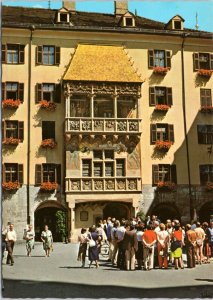 Postcard Austria Innsbruck -  old town golden roof - spectator's box