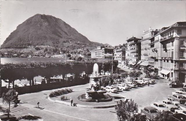 Switzerland Lugano Quai Fontana Bossi e Monte San Salvatore Photo