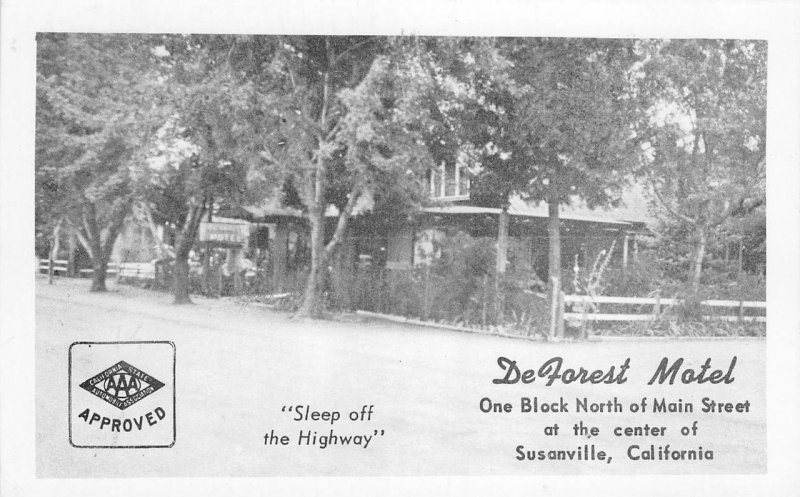 DeForest Motel, Susanville, California Hwy 36 Roadside ca 1950s Vintage Postcard