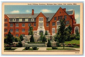 1943 Sarah Williams Dormitory  State College East Lansing Michigan MI Postcard