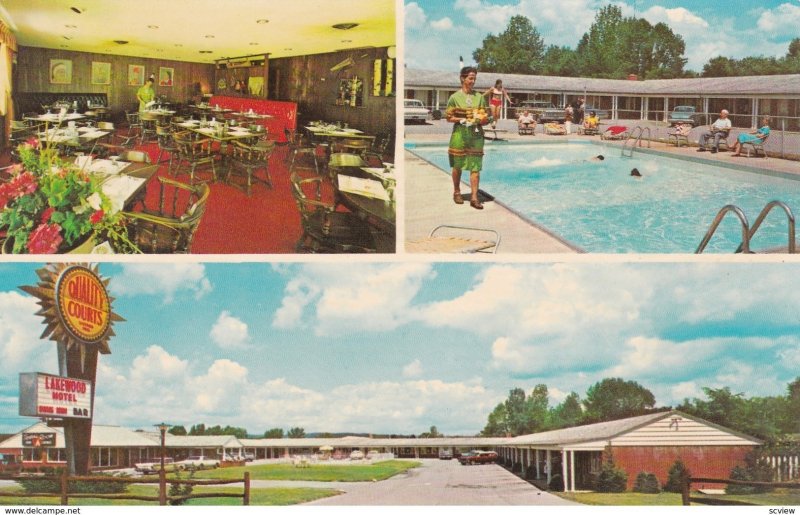 LAKEWOOD, New York, 1940-60s; 3-Views, Lakewood Motel, Swimming Pool, Classic...