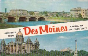 Iowa Greetings From Des Moines 1960