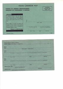 Canada Post, Change of Address Announcement 1966