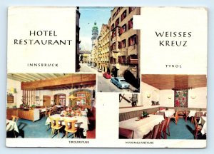 Hotel Restaurant Innsbruck Weisses Kreuz Tyrol Austria 4x6 Postcard