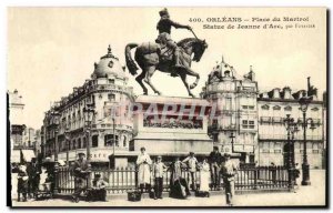 Old Postcard Orleans Square Martroi statue of Joan of Arc