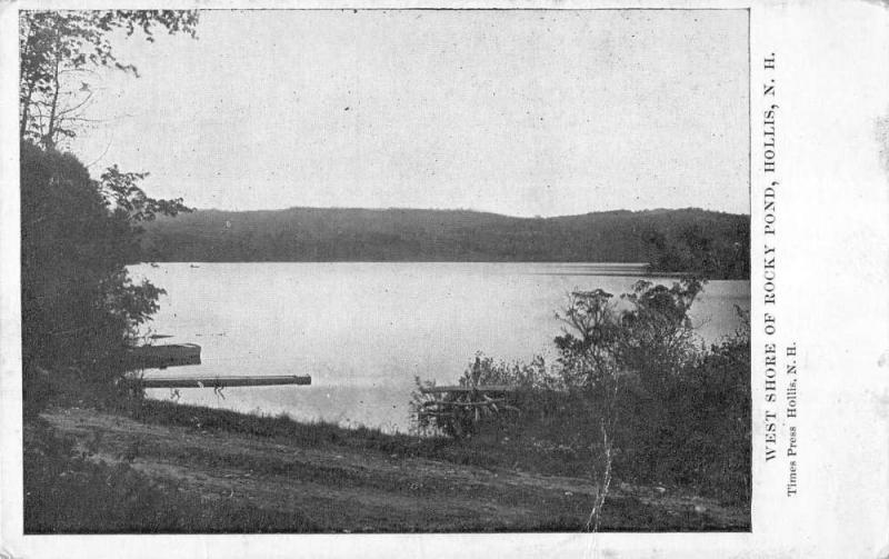 Hollis New Hampshire West Shore Of Rocky Pond Antique Postcard K97076