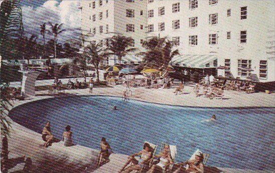 Florida Miami Beach The Coronado Hotel Pool Cabana Club 1953