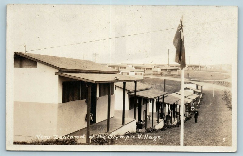 Postcard CA Los Angeles New Zealand Housing 1932 Summer Olympic Village RPPC AD6