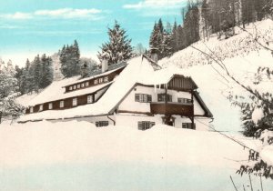 Vintage Postcard Haus Blaue Gams Alps and Benedictine View Ettal, Germany