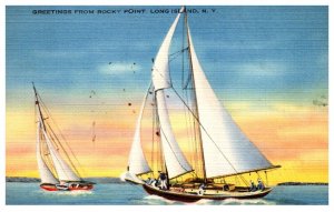 New York Long Island Greetings from Rocky Pounr  , Sailboats